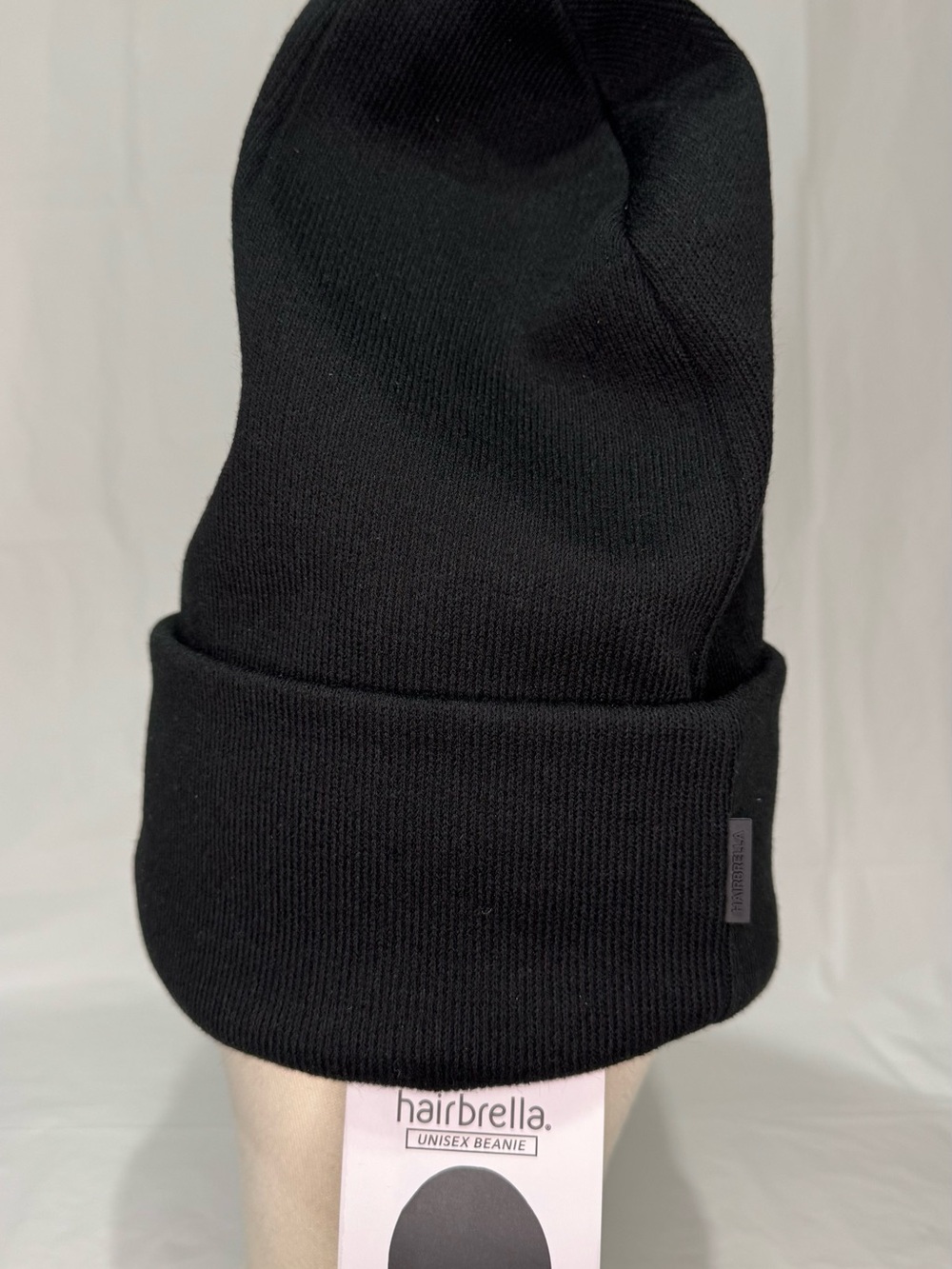 Hairbrella Satin-lined Cuffed 100% Waterproof Unisex Black Beanie Size XL - NEW